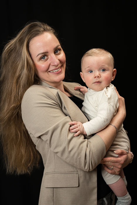 Portretfoto van moeder en kind.