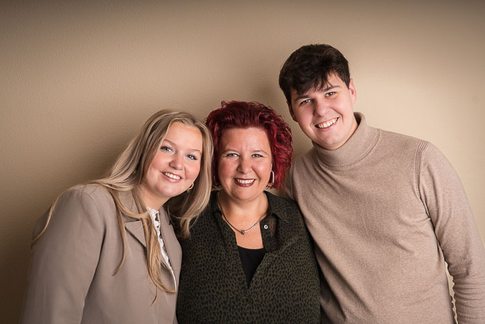 Familie fotoshoot in de studio.